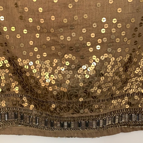 Jennifer Lopez Embellished Tan Mini Skirt Size 6 - Picture 2 of 9